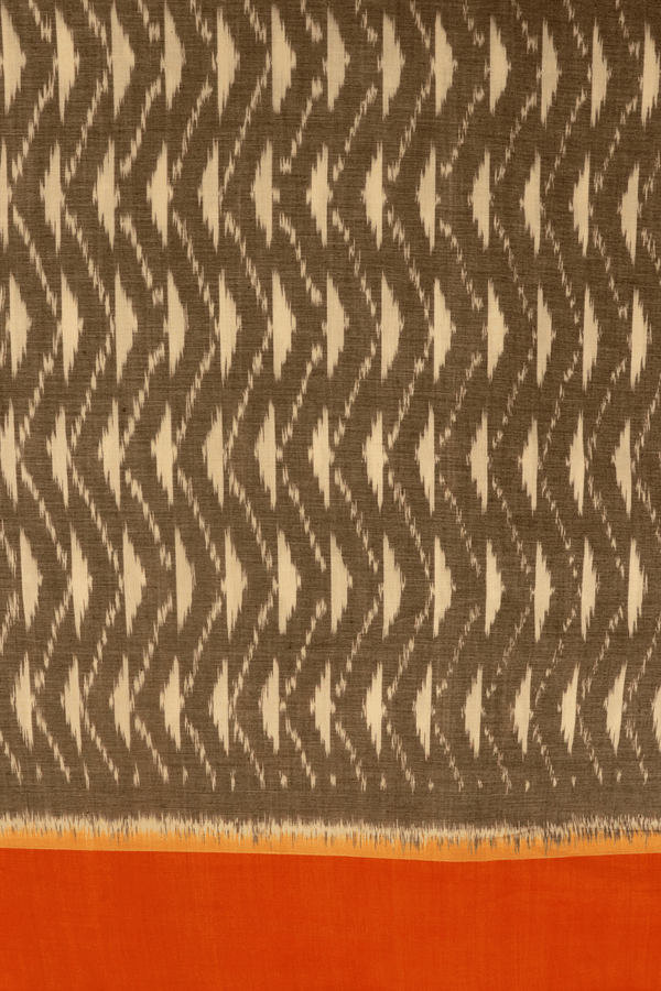 Allover Ikat Design Steel Grey Pochampally Cotton Saree