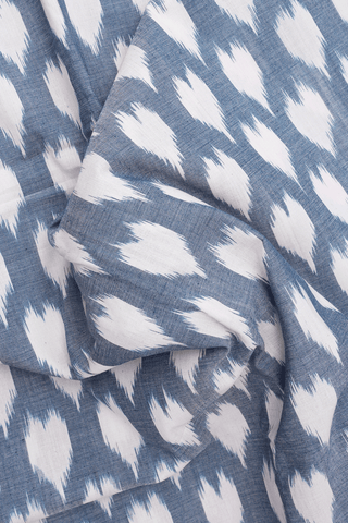 Allover Ikat Motifs Stone Blue Pochampally Cotton Saree