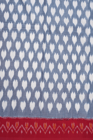 Allover Ikat Motifs Stone Blue Pochampally Cotton Saree