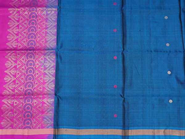Allover Motifs Deep Sky Blue Silk Unstitched Salwar Material