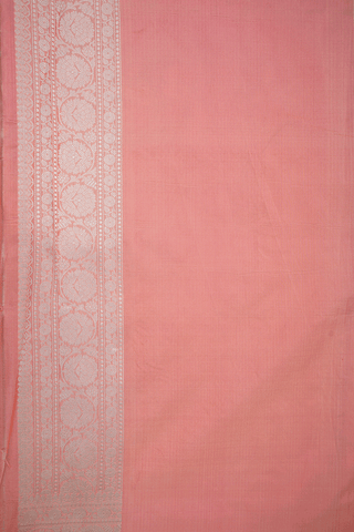Allover Ogee Design Copper Pink Banarasi Silk Saree