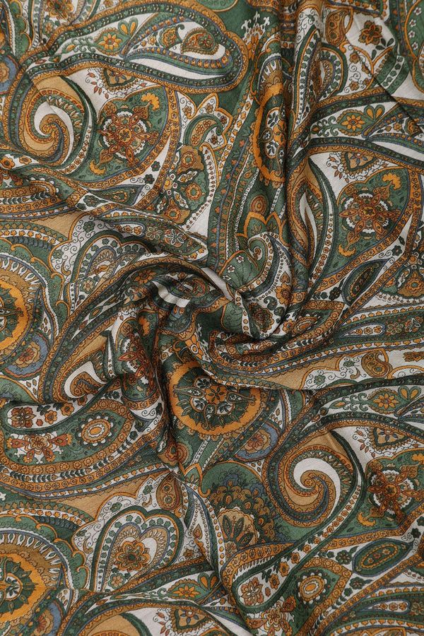 Allover Paisley Design Green Pashmina Dupatta
