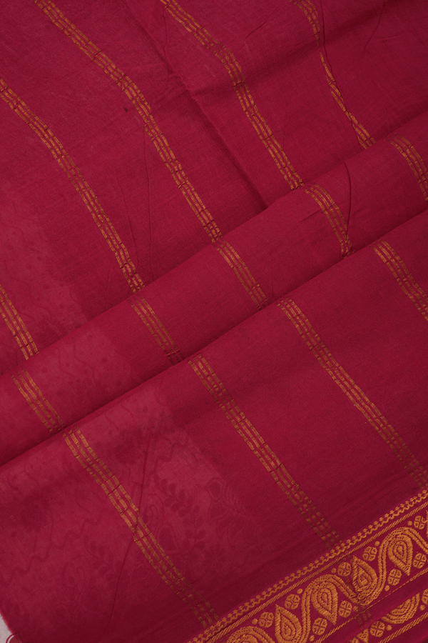 Allover Peacock Design Ivory Sungudi Cotton Saree