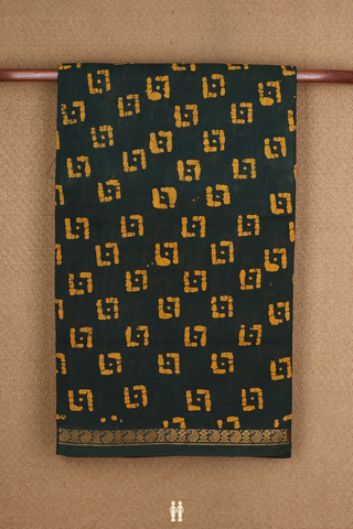 Allover Printed Buttas Dark Green Sungudi Cotton Saree
