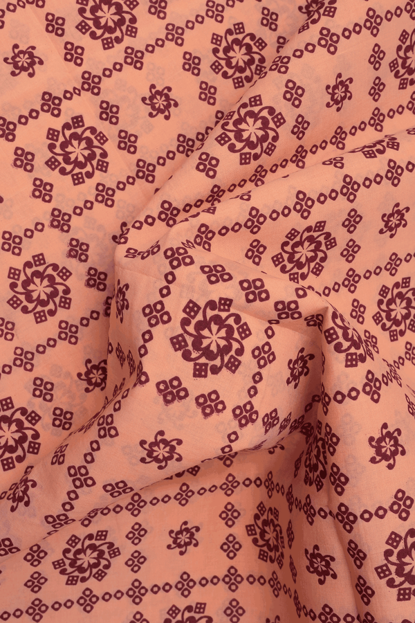Allover Printed Design Baby Pink Sungudi Cotton Saree