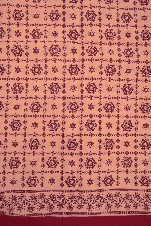 Allover Printed Design Baby Pink Sungudi Cotton Saree