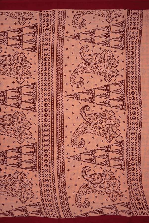 Allover Printed Design Baby Pink Sungudi Cotton Saree