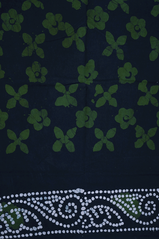 Allover Printed Design Black Sungudi Cotton Saree