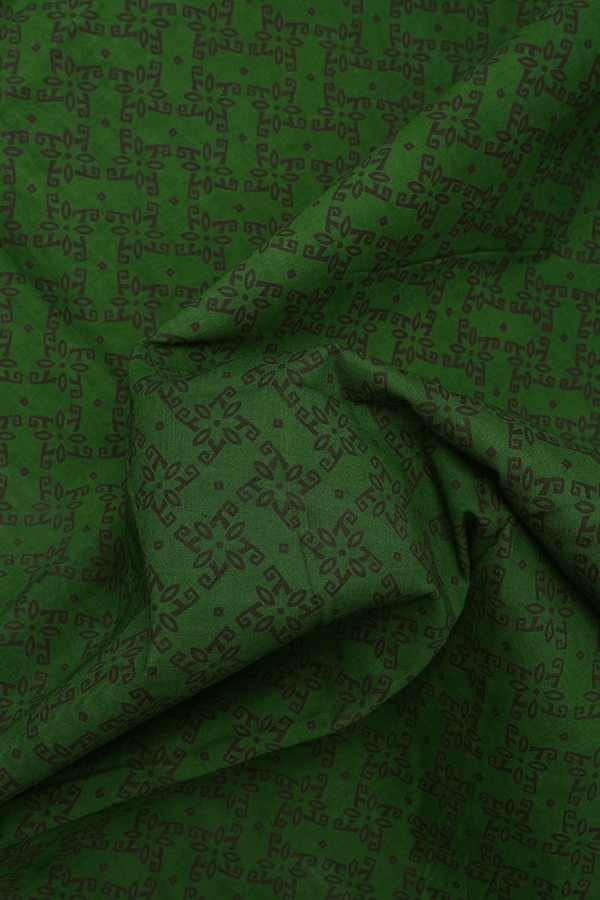 Allover Printed Design Emerald Green Sungudi Cotton Saree
