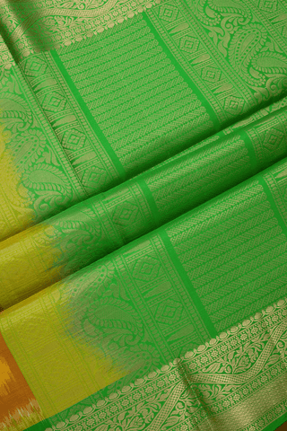 Allover Printed Design Golden Yellow Soft Silk Saree