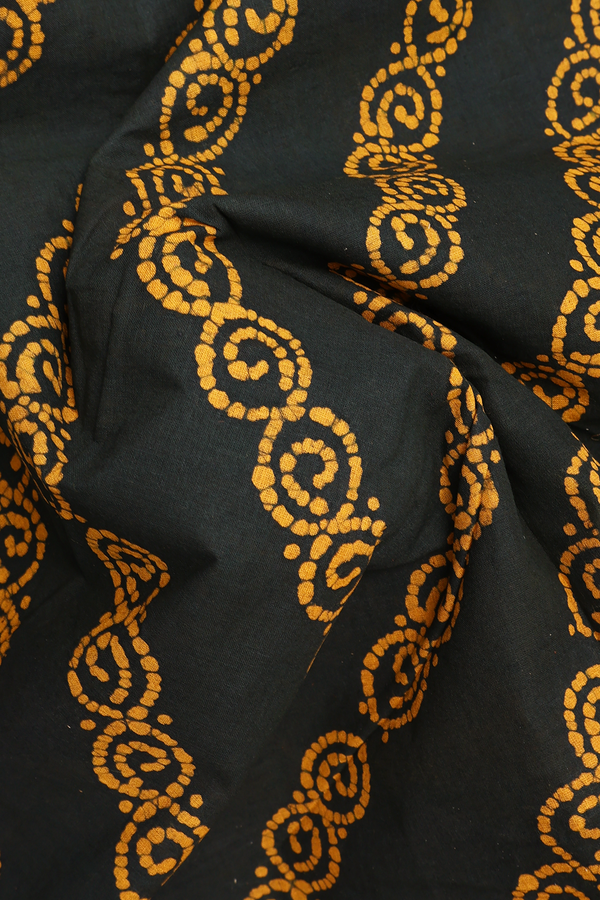 Allover Printed Design Green Nine Yards Sungudi Cotton Saree