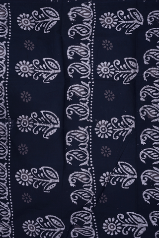 Allover Printed Design Grey Sungudi Cotton Saree