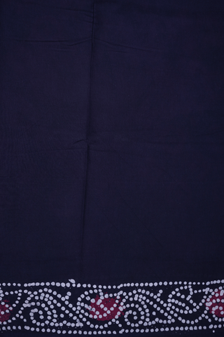 Allover Printed Design Midnight Blue Sungudi Cotton Saree