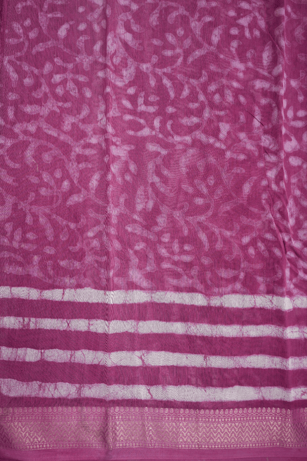 Allover Printed Design Mulberry Chanderi Cotton Saree