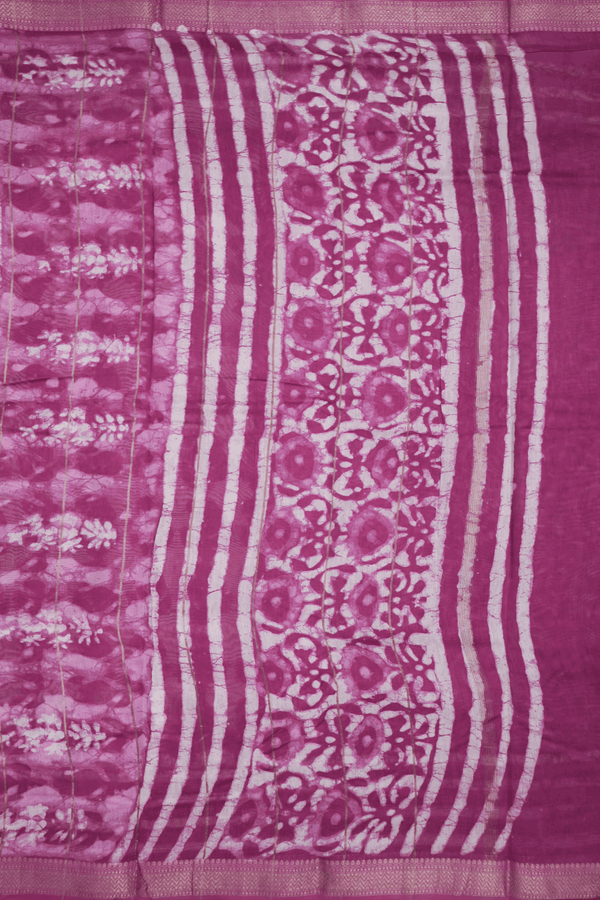 Allover Printed Design Mulberry Chanderi Cotton Saree