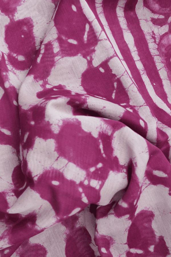 Allover Printed Design Mulberry Chanderi Cotton Saree
