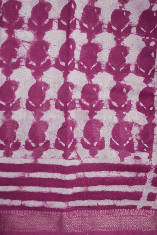 Allover Printed Design Mulberry Chanderi Cotton Saree