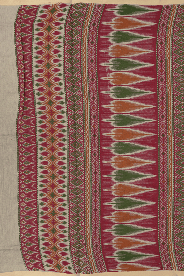 Allover Printed Design Multicolor Chanderi Cotton Saree