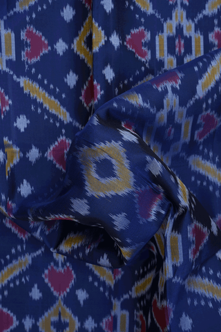 Allover Printed Design Navy Blue Soft Silk Saree