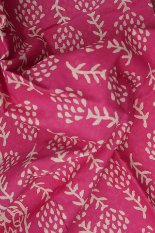 Allover Printed Design Punch Pink Ahmedabad Cotton Saree