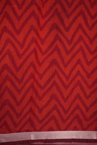 Allover Printed Design Shades Of Red Chanderi Cotton Saree