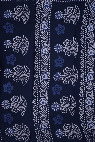 Allover Printed Design Space Blue Sungudi Cotton Saree