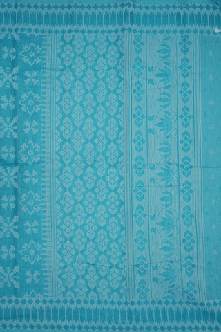 Allover Self Design Light Blue Bengal Cotton Saree