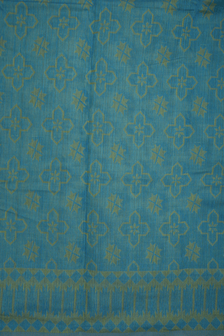 Allover Self Design Turkish Blue Bengal Cotton Saree