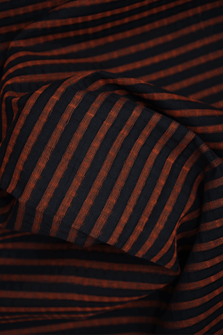 Allover Striped Design Black Mangalagiri Cotton Saree