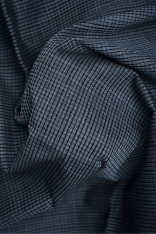 Allover Striped Design Dark Grey Mangalagiri Cotton Saree