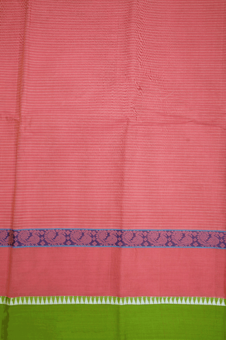 Allover Stripes Design Blush Pink Narayanpet Cotton Saree