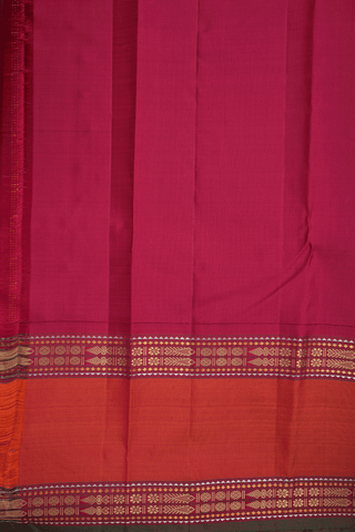 Allover Stripes Design Forest Green Kanchipuram Silk Saree