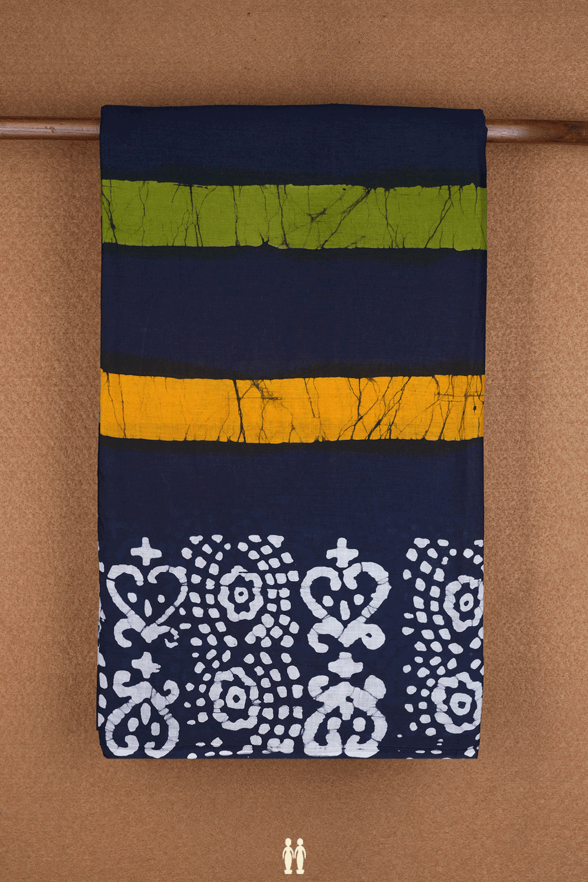 Allover Stripes Design Midnight Blue Jaipur Cotton Saree