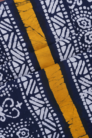 Allover Stripes Design Midnight Blue Jaipur Cotton Saree