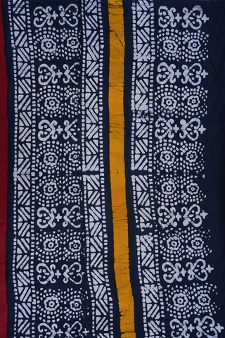 Allover Stripes Design Midnight Blue Jaipur Cotton Saree