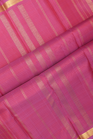 Allover Stripes Design Orchid Pink Kanchipuram Silk Saree