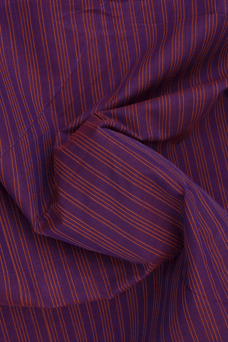 Allover Stripes Design Purple Nine Yards Cotton Saree