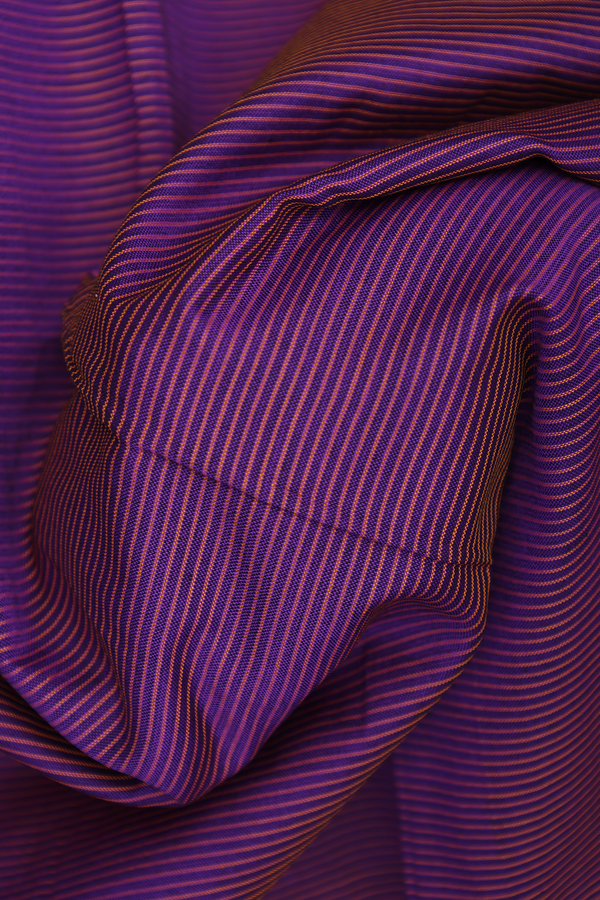 Allover Stripes Design Regal Purple Dharwad Cotton Saree