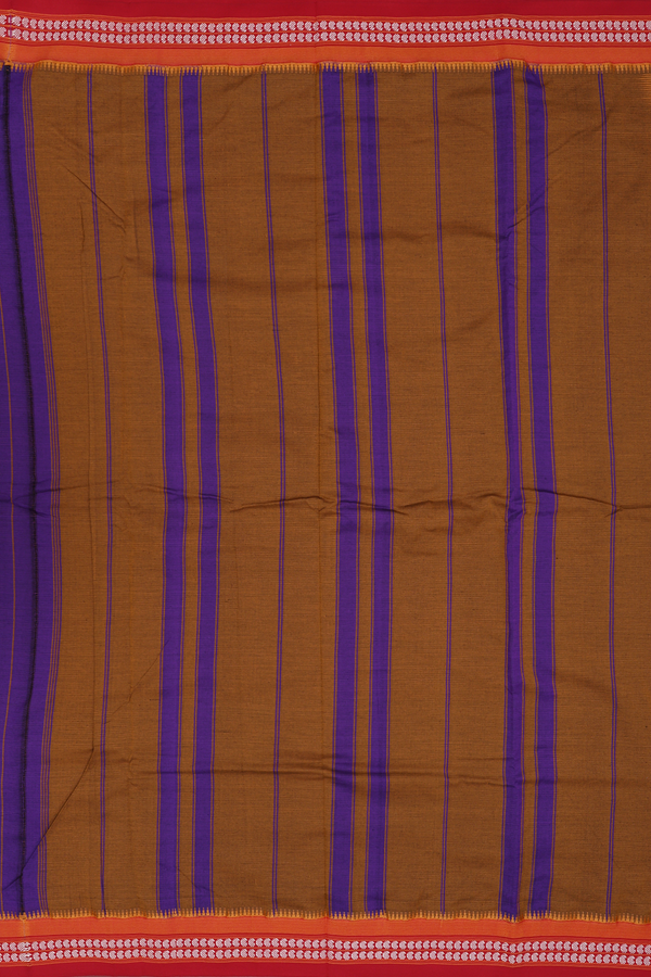Allover Stripes Design Regal Purple Dharwad Cotton Saree