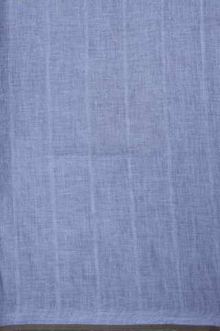 Allover Stripes Design Steel Blue Semi Linen Saree