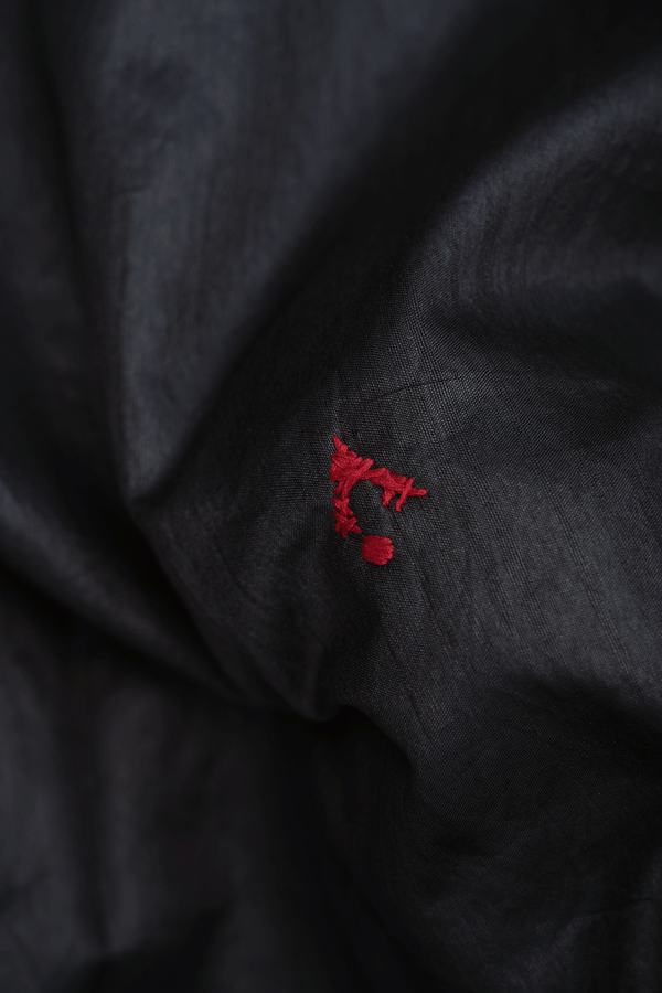 Allover Threadwork Buttas Black Semi Raw Silk Saree