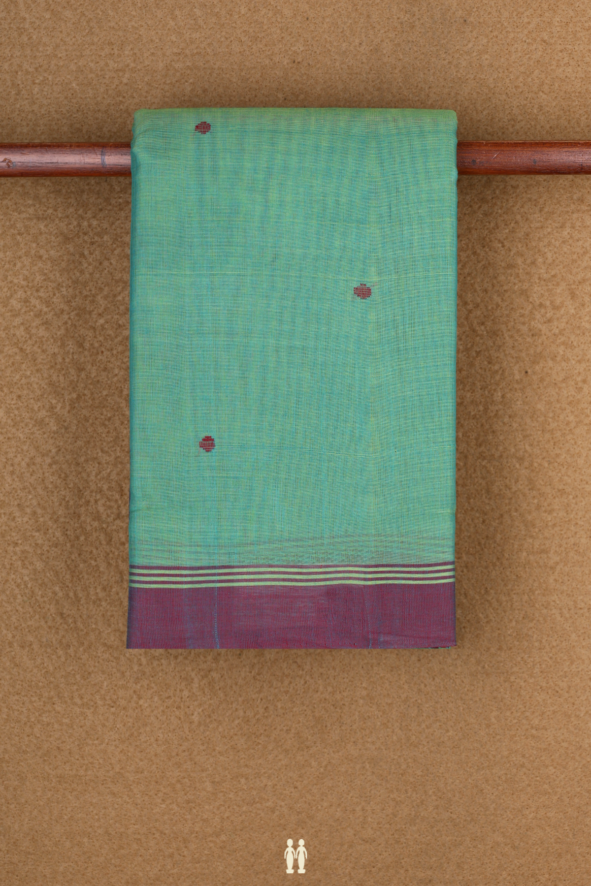 Allover Threadwork Buttis Sea Green Kanchi Cotton Saree