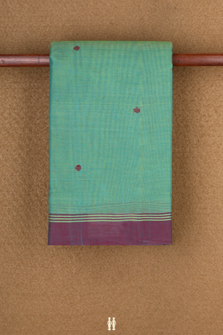 Allover Threadwork Buttis Sea Green Kanchi Cotton Saree