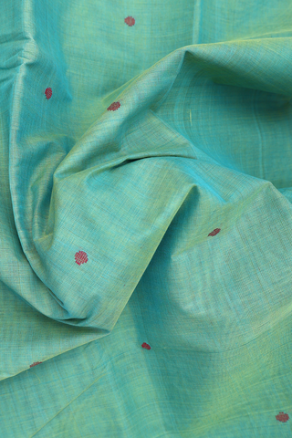 Allover Threadwork Buttis Sea Green Kanchi Cotton Saree