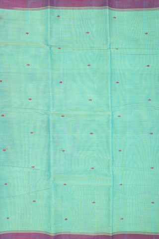 Allover Threadwork Buttis Sea Green Kanchi Cotton Saree