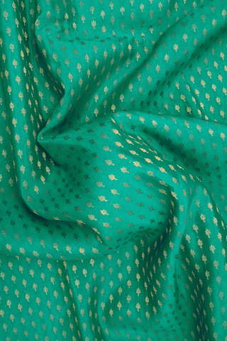 Allover Zari Buttis Teal Green Mysore Silk Saree