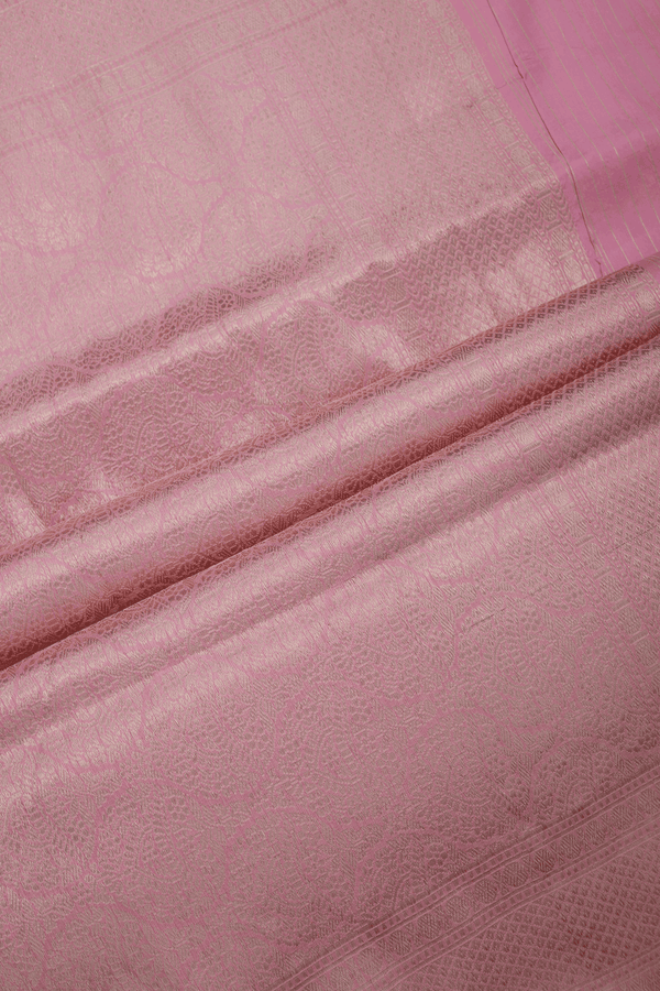 Allover Zari Design Blush Pink Banarasi Silk Saree
