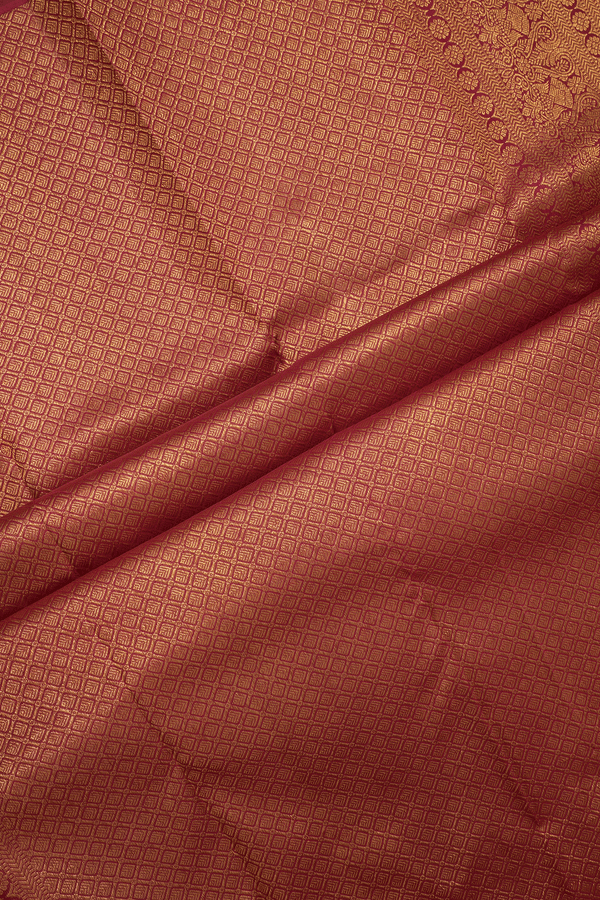 Allover Zari Design Copper Pink Kanchipuram Silk Saree