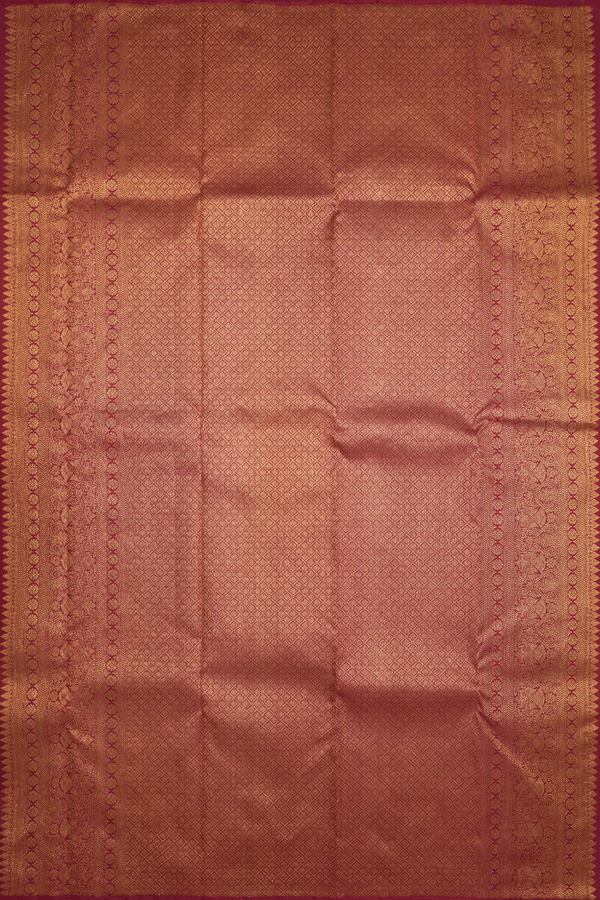 Allover Zari Design Copper Pink Kanchipuram Silk Saree