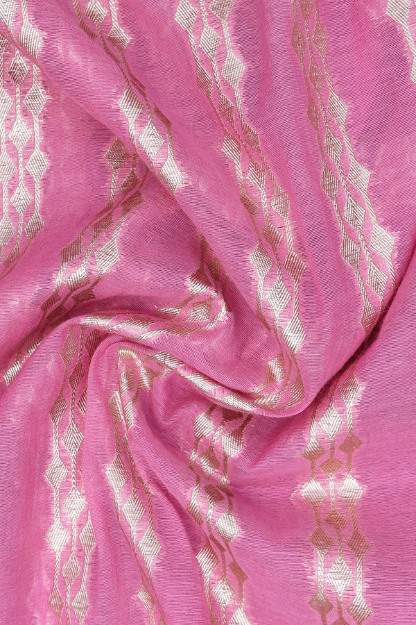 Allover Zari Design Pink Semi Banarasi Silk Dupatta
